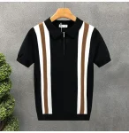 Lucco Milano – Striped Knit Polo Tee